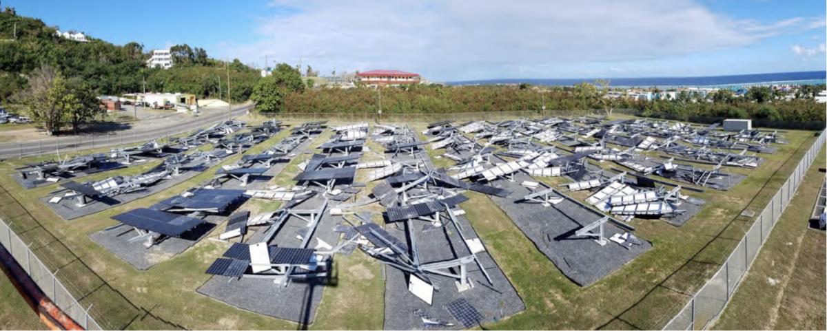 hurricane damaged solar panels