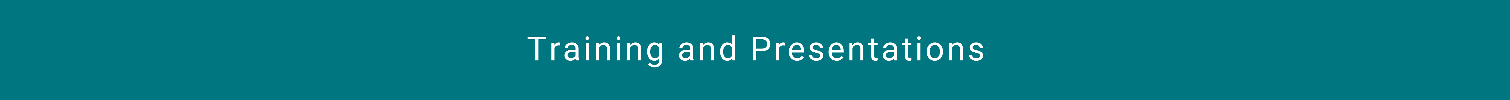 Training and Presentations title