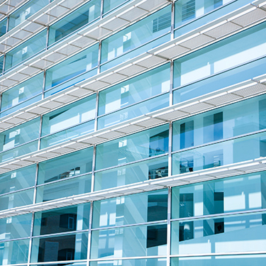 Exterior windows of a building.